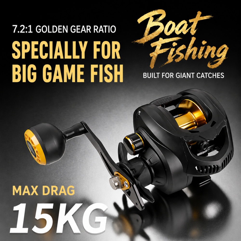 7.2:1 Heavy Duty Baitcasting R - đánh giá và giá Trolling Reel